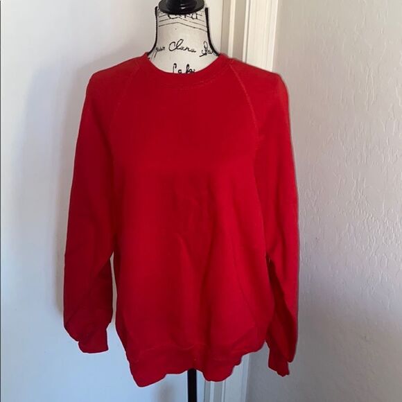 Vintage Lee Red Dead Stock Pullover Sweatshirt Athletic Gym Workout Athleisure - Picture 1 of 8